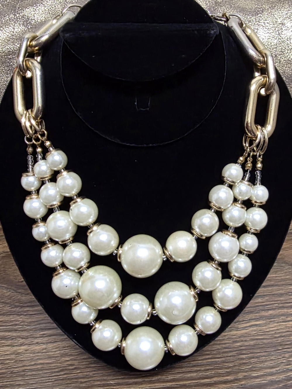 Nordstrom Gold-Tone Multi-Strand Ivory Pearl Necklace